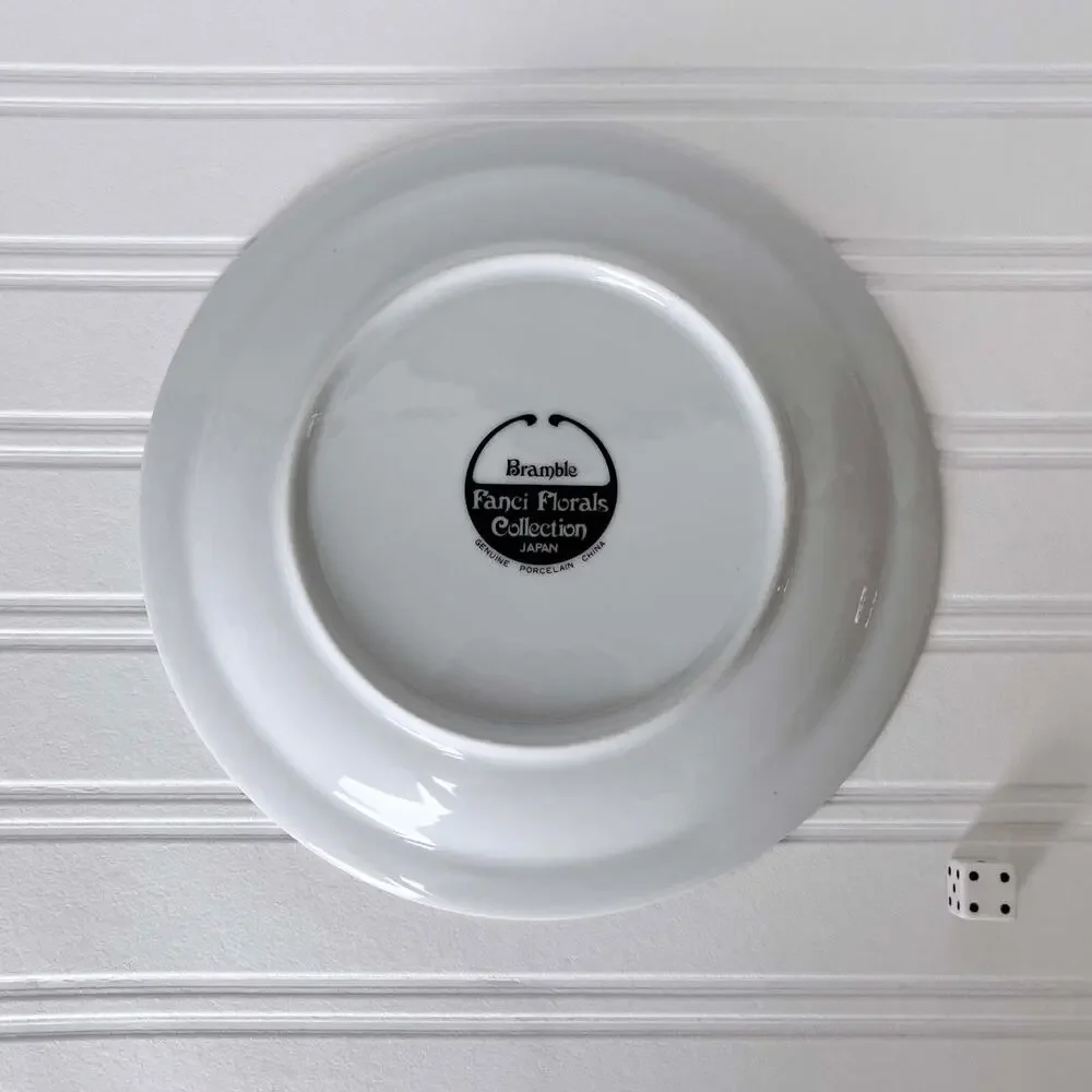 (4) Fanci Floral Collection Bramble Japan Porcelain 7.5